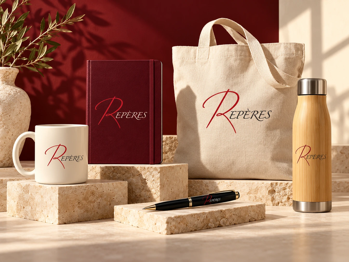 Composition de cadeaux et objets personnalisés Repères